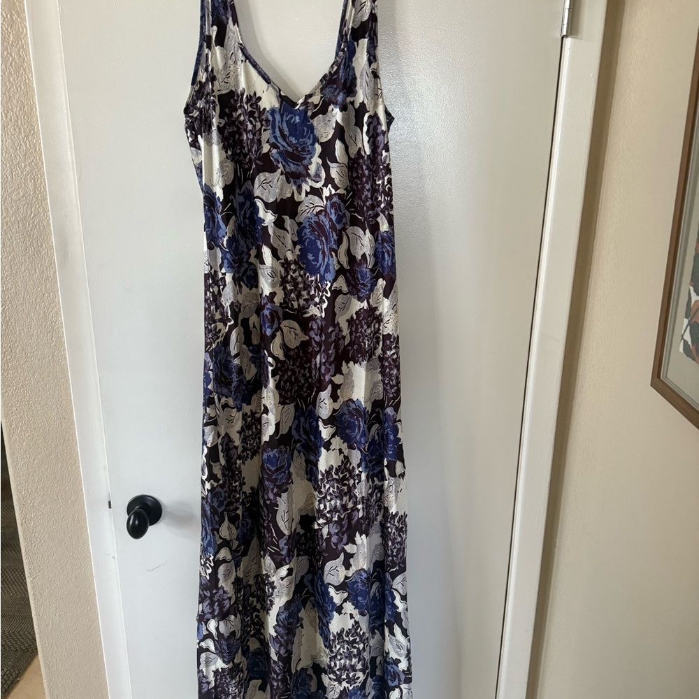 Free People Maxi Dress in Blue and Purple Floral